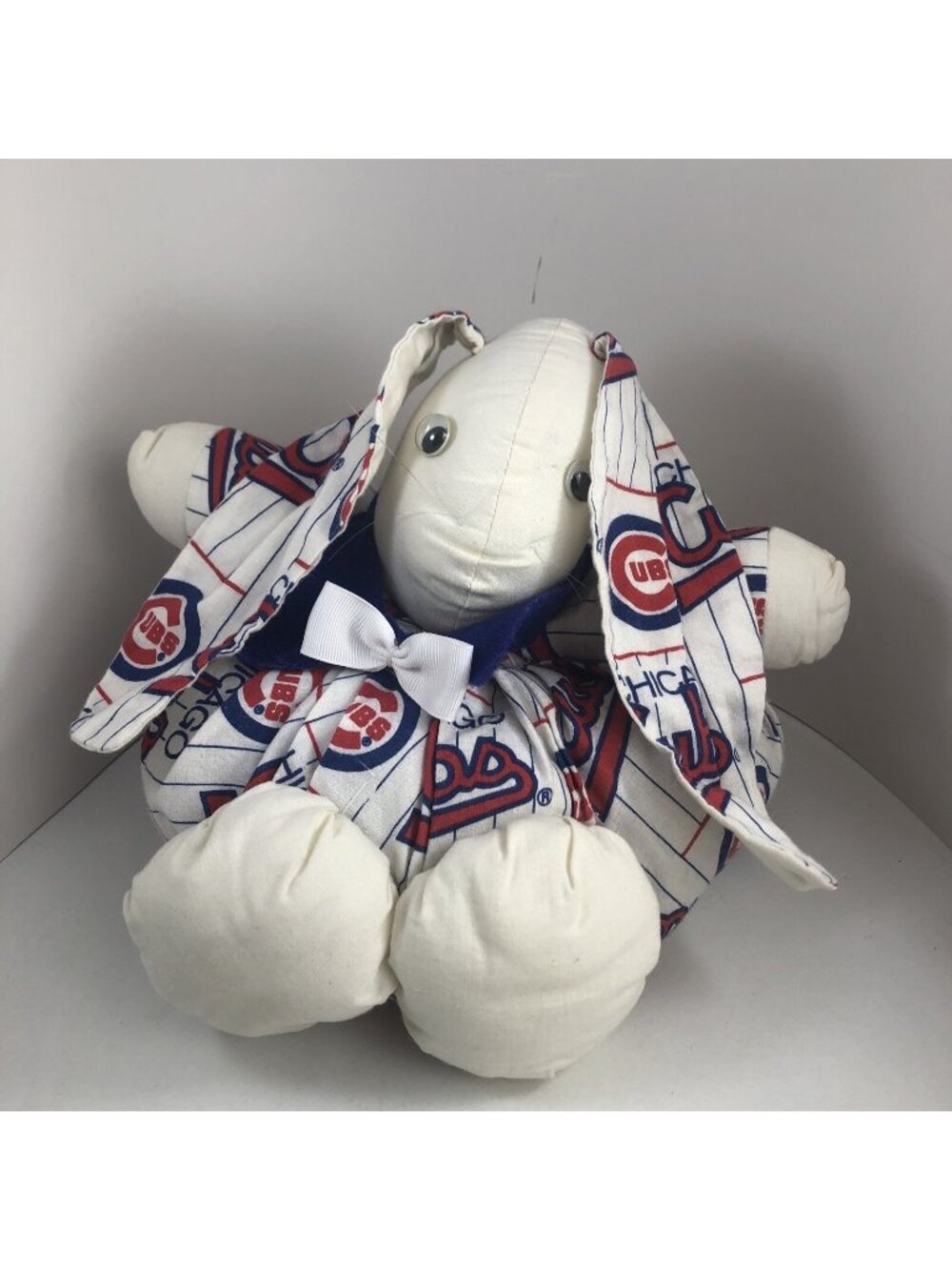 Vintage Chicago Cubs Rabbit Stuffed Plush Handmade OOAK Collectible - Picture 1 of 5